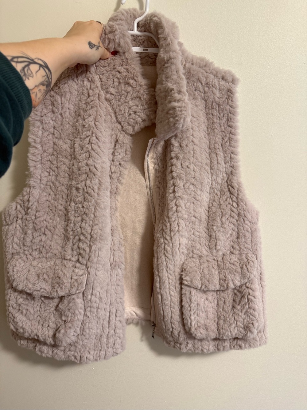 Pink fuzzy vest